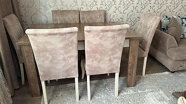 Mətbəx üçün, Açılmayan, Dördbucaq masa, 6 stul