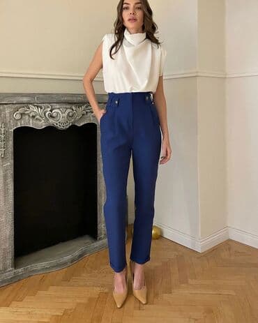 arba wardat qiymeti: Bluzlar - Rəng: saf ağ - Model: uzunqol, düyməli, yüngül dar kəsim - — 3