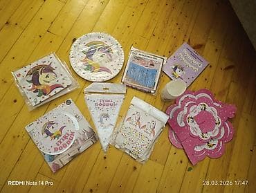 iplər: Unicorn temalı ad günü dekorasiya və süfrə dəsti - “İyi ki doğdun” — 5