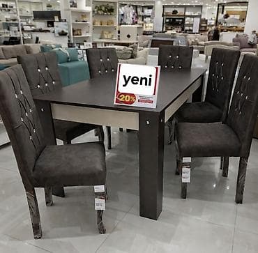 Qonaq otağı üçün, Açılmayan, Dördbucaq masa, 6 stul — 1