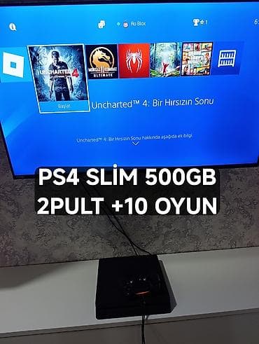 x box x: PS4 slim 500gb zavod plombu üzərində, ideal vəziyətdə 2pult +10 oyun — 1