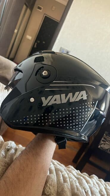 qazel kuləkliyi: YAWA motosiklet dəbilqəsi - Brend: YAWA - Rəng: parlaq qara, gümüşü — 3