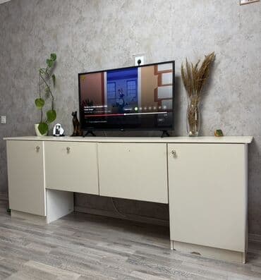 продать старый телевизор: Прямой ТВ стенд, Без полок, Ламинат — 1