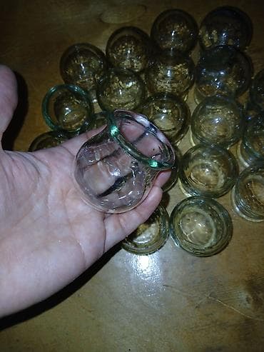 yara parfum: Kürəyə qoyulan şüşə bankalar – 20 ədəd - Material: qalın, şəffaf şüşə — 2