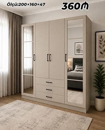 guzgu boydan: Yataq otağı üçün geniş dolab - Ölçü: 200 × 160 × 47 sm (şəkildə — 1