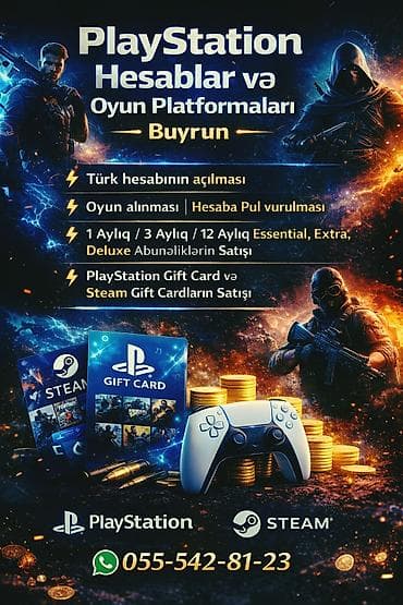 Dayələr: PlayStation Hesabları və Oyun Platformaları üzrə xidmətlər - Türkiyə — 1