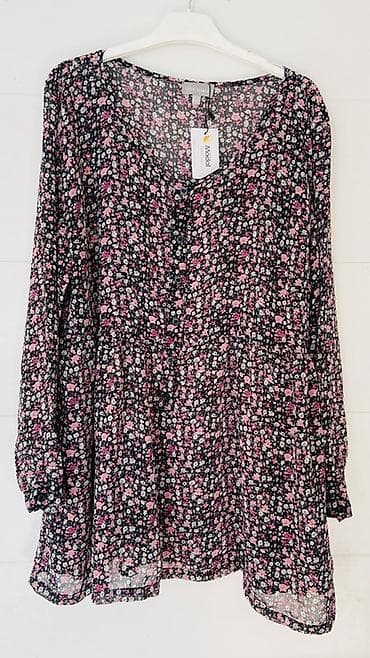 Другая женская одежда: Qadın bluzu – çiçək naxışlı, uzunqollu, yüngül və axıcı parça - Rəng — 1