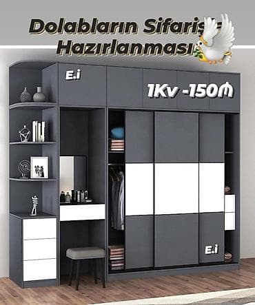 qapi pencere modelleri: Dolabların sifarişlə hazırlanması - Fərdi ölçü və dizaynla qarderob — 1