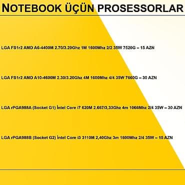discover note 13 plus tablet: Notebook üçün Prosessorlar ⭐LGA FS1r2 AMD A6-4400M 2.70/3.20Ghz 1M — 2