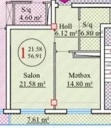 Mənzillər: Satılır 2 otaqlı yeni tikili 57 m², Nəsimi r. Kateqoriya Yeni tikili — 5