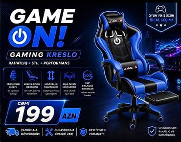 Elektronika: 🔥 GameOn Gaming Kreslo – Rahat və Sərfəli! 💺 Oyun və gündəlik istifadə — 1