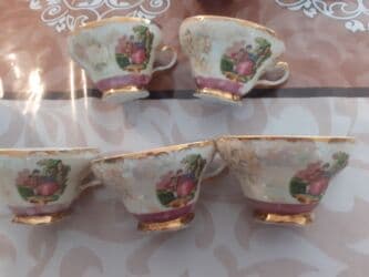 Qida məhsulları: Çay dəsti, rəng - Ağ, Keramika, 5 nəfərlik, Yaponiya — 1