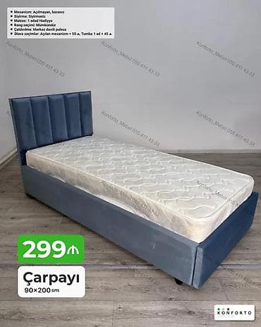Çarpayı – 90×200 sm - Mexanizm: açılmayan, bazasız - Süngər lalafo.az -da Çarpayı – 90×200 sm - Mexanizm: açılmayan, bazasız - Süngər
