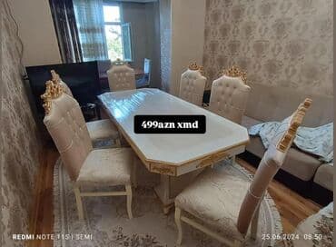 столы в стиле прованс: Для гостиной, Нераскладной, Прямоугольный стол, 6 стульев — 1