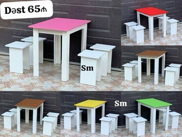 stol desdi: Mətbəx üçün, Dördbucaq masa, 4 stul — 44