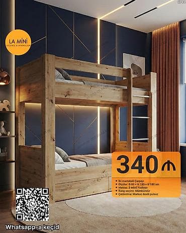 tebii yolka: Oğlan və qız üçün, Çarpayı, Matras ilə, Siyirməli, Taxta — 1