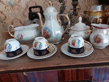 qab qacax: Çay dəsti, rəng - Ağ — 1