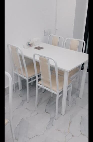 Mətbəx üçün, Yeni, Açılmayan, Dördbucaq masa, 4 stul