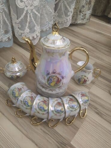 Çay dəsti, rəng - Ağ, Farfor