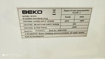 et masini: Paltaryuyan Beko 10 kq liq model 2 barabanli yuyub qurudan enerji — 5
