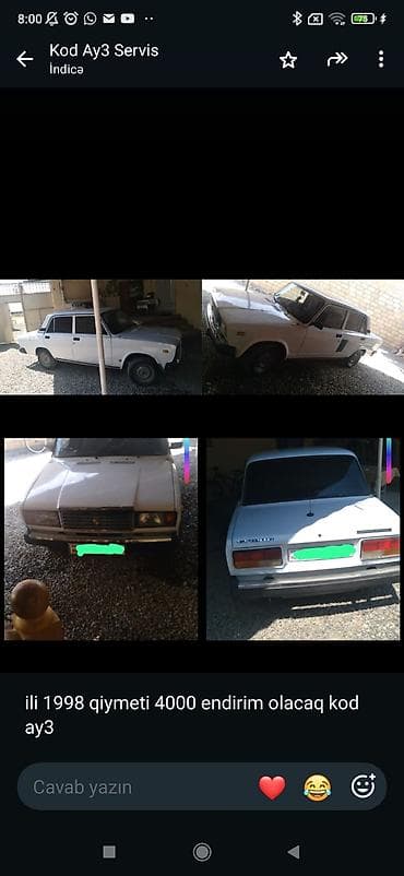 lada vaz 2109: VAZ 2107 sedan, 1998-ci il buraxılışı. Ağı rəng, 4 qapı, arxa — 1