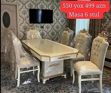 Qonaq otağı üçün, Yeni, Dördbucaq masa, 6 stul lalafo.az -da Qonaq otağı üçün, Yeni, Dördbucaq masa, 6 stul