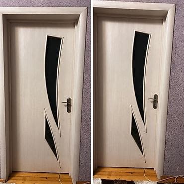 agac qapi: Ağ ağac fakturalı interyer qapısı - Material: MDF/laminat örtüklü — 1