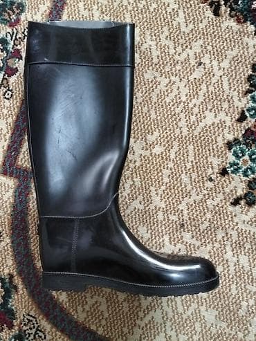 детские резиновые сапоги: Qara rəngli uzun rezin çəkmə - Material: suya davamlı elastik rezin - — 1