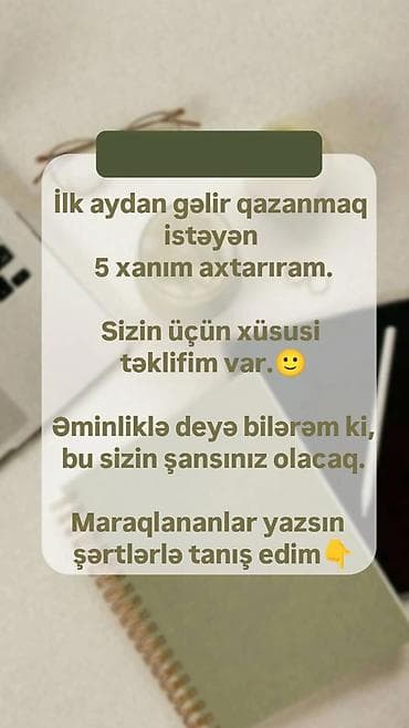 Telefonla pul qazanmaq istəyənlər ya(zsın.(Yalnız xanımlar və 25yaş