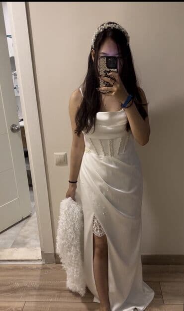 qızlar üçün paçka ətəklər: Məhsul: Gəlinlik donu - Rəng: Ağ, atlas effektli parça - Dizayn — 3