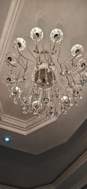 İşıqlandırma: Çılçıraq, 10 və daha çox lampa, Xrustal — 2