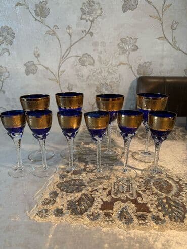 Qədəhlər, rəng - Göy, Şüşə, 6 ədədli dəst, Azərbaycan — 1