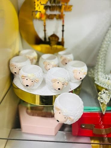 parasok qabi: Qoyun fiqurlu şirniyyat qabı və dekor seti - Dizayn: Qoyun/qoç — 4