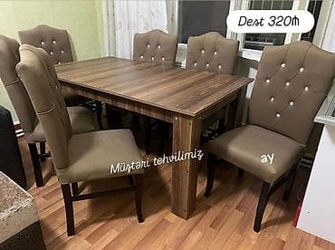 Masa dəsti MASA +6 STULL💥 Masa bağlı: 90×1.70+6stul: 320₼ Masa — 3