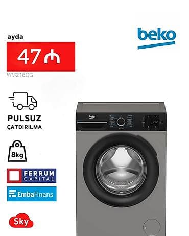 redmi note 10 s irşad: Paltaryuyan maşın Beko, 8 kq, Yeni, Avtomat, Qurutma var, Kredit var, Pulsuz çatdırılma — 1