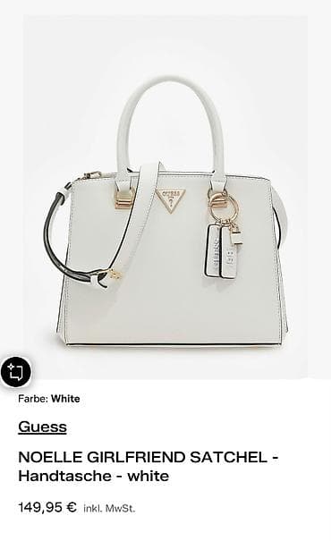 usta cantasi: Guess NOELLE GIRLFRIEND SATCHEL – ağ rəngdə əl çantası. Almaniyadan — 4