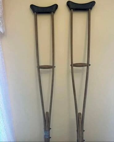 ayaq agrisi: Taxta qoltuqaltı əsalar (cüt) - Material: möhkəm taxta gövdə - Üst — 3