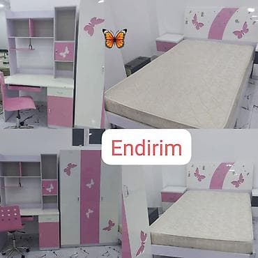 madeyra usaq yataq desti: SAMİRƏ🦋 Gənc yataq dəsti 330₼ Üzəri maşın boyası. Çarpayı enlidi,1.20 — 1