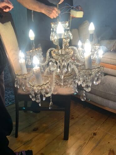 qedimi xrustal: Çılçıraq, 9 lampa, Xrustal — 4