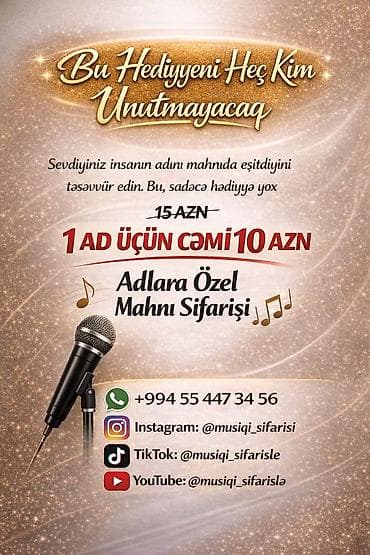 Xüsusi adlara uyğun mahnı sifarişi – sevdiyiniz insanın adını mahnıda