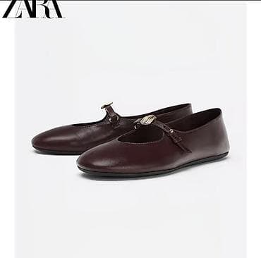 kiwi geyimi: ZARA qadın baletka ayaqqabısı – Mary Jane üslubu - Rəng: tünd bor-do / — 1