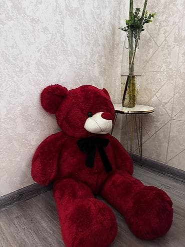 oyuncaqlar maşın: Böyük ölçülü plyuş ayı oyuncağı - Rəng: tünd qırmızı (şərab rəngi) — 1