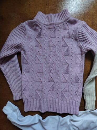 детская и подростковая одежда: Uşaq geyim dəsti – 3 ədəd uzunqol üst geyimi - Ağ-boz rəngli boğazlı — 4