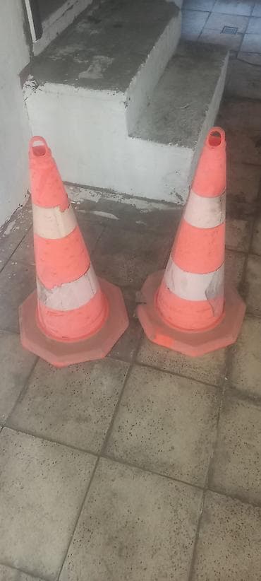 Aksesuarlar və tüninq: Trafik təhlükəsizlik konusları (narıncı-ağ zolaqlı) - Material: sıx — 3