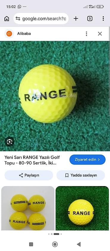 Məhsul: Sarı “RANGE” yazılı qolf topu - Rəng: Parlaq sarı – məsafədən lalafo.az -da Məhsul: Sarı “RANGE” yazılı qolf topu - Rəng: Parlaq sarı – məsafədən