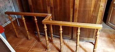 balas: Taxta balustrad/çəpər hissələri - Material: təbii ağac, laklı örtük - — 1