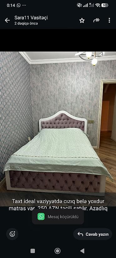Мебель: Taxt ideal vəziyyətdə cızıq belə yoxdur matras var 250 AZN təcili — 1