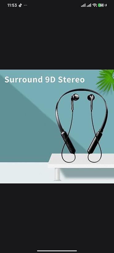 Bluetooth boyunbağı tipli qulaqlıq - 9D Surround Stereo səs: dərin