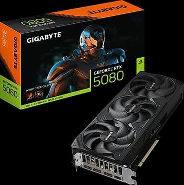 4 portlu modem: Videokart Gigabyte GeForce RTX 5080, 16 GB — 1