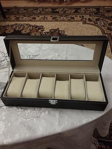 Saat qutusu – 6 bölməli - Material: Xarici hissə qara dərimsi örtük — 1